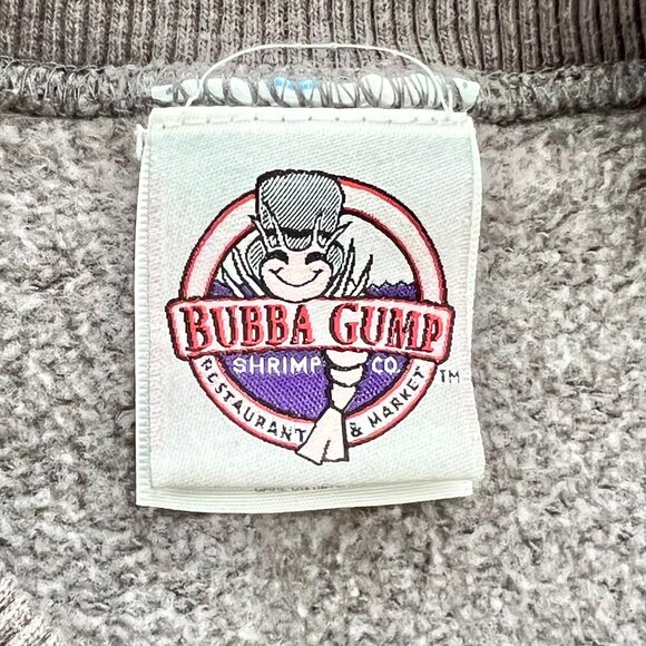 VINTAGE Bubba Gump Shrimp Co. Crew Neck Stupid is as Stupid Does Grey Sweatshirt - Picture 5 of 7